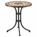Ronde bistrotafel Ø 60 x H 70 cm met keramisch mozaïek en zwart stalen onderstel
