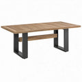 Rechthoekige tuintafel 180 x 90 x 75 cm van naturel acaciahout en zwart staal