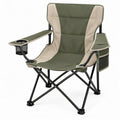 Opvouwbare campingstoel met bekerhouder en zijvak, 90 x 60 x 95 cm, groen/beige/zwart