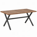 Rechthoekige tuintafel 150 x 90 x 75 cm van acaciahout en staal - Bruin/Zwart