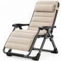 Opvouwbare verstelbare ligstoel met hoofdkussen, 165 x 65 x 110 cm, beige/zwart